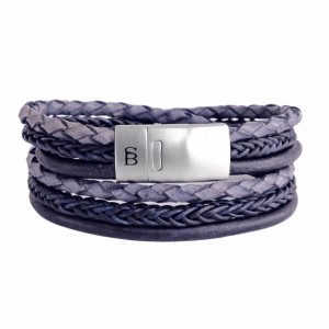 Leather Bracelet Bonacci 009 Denim blue