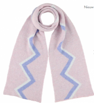 Sjaal gebreid met zigzag  Pink icing